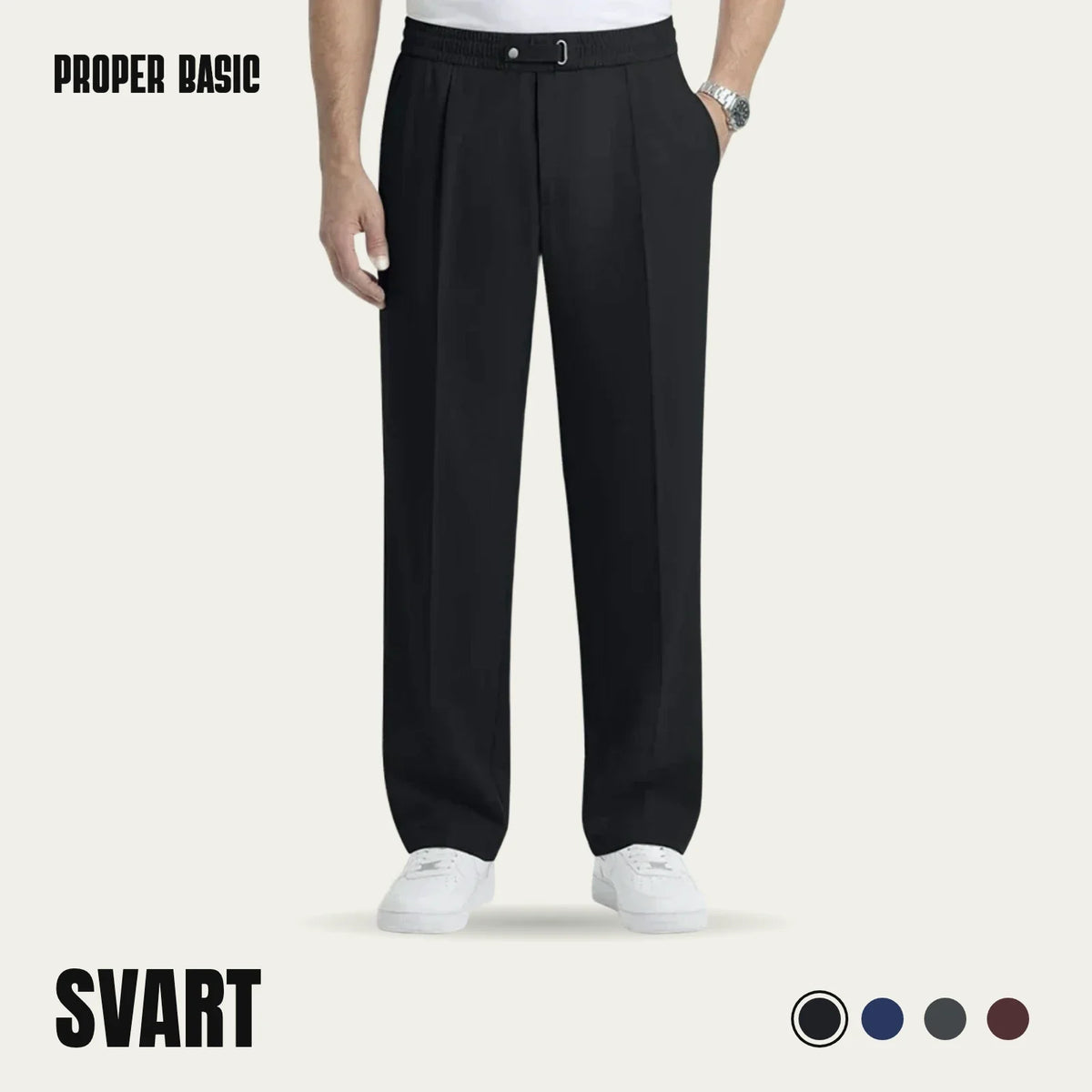 Proper Basic dressbukser i svart