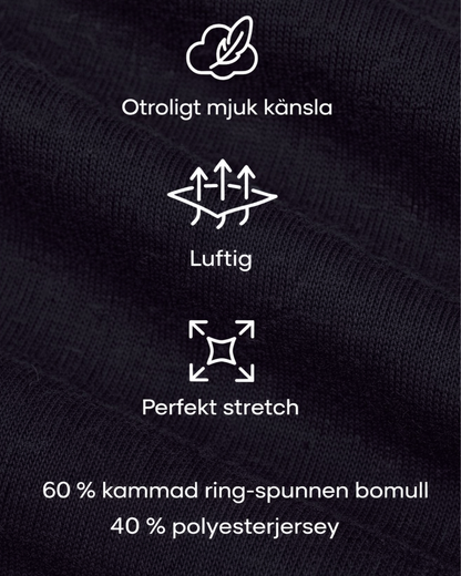 Vatsaa peittävä T-paita – musta (2 kpl:n pakkaus)